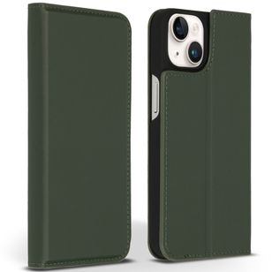 Accezz Premium Leather Slim Bookcase iPhone 14 - Groen