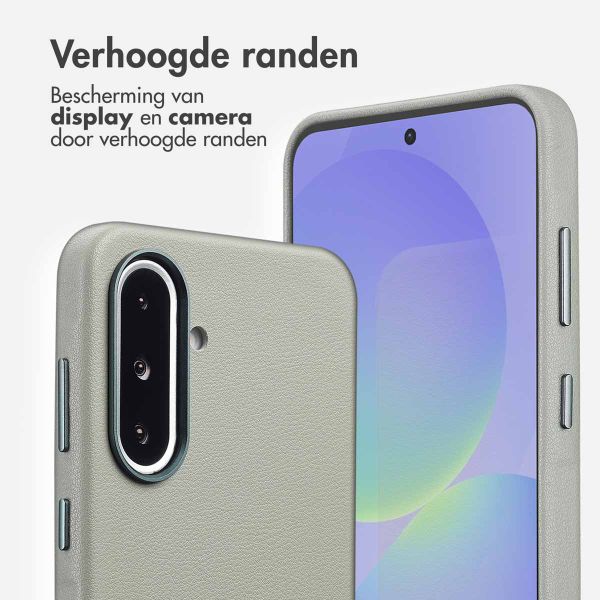 Accezz MagSafe Leather Backcover Samsung Galaxy A36 / A56 - Lichtgrijs