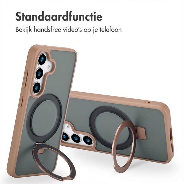 Accezz Ring Stand Backcover met MagSafe Samsung Galaxy S25 Plus - Bruin