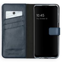 Selencia Echt Leren Bookcase Samsung Galaxy A12 - Blauw