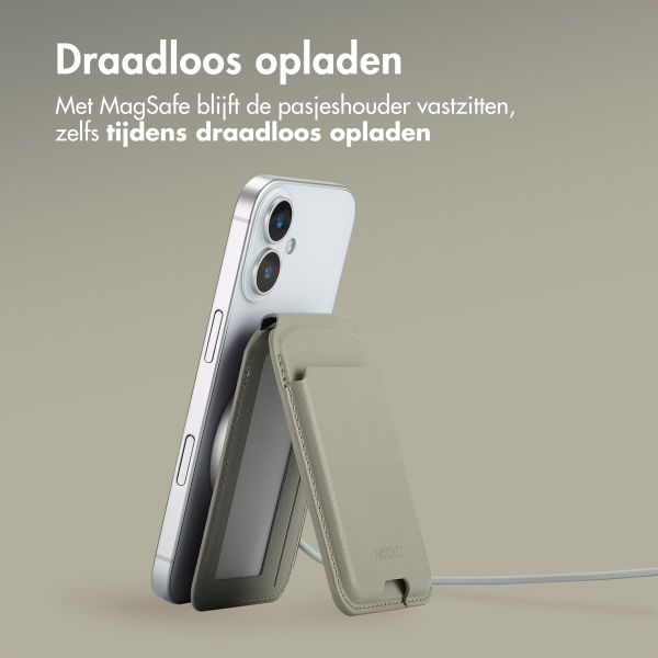 Accezz Leren Wallet met standaard voor MagSafe - Light Grey