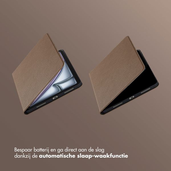 Selencia Riva Bookcase Apple iPad Air 11 inch (2026) M4 / (2025) M3 / (2024) M2 / Air 5 (2022) / Air 4 (2020) - Mocha Brown