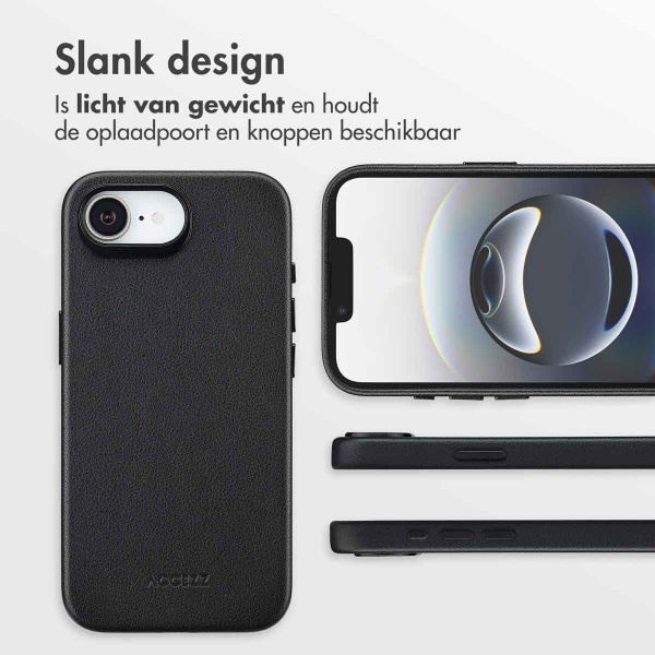 Accezz MagSafe Leather Backcover Apple iPhone 16e - Onyx Black