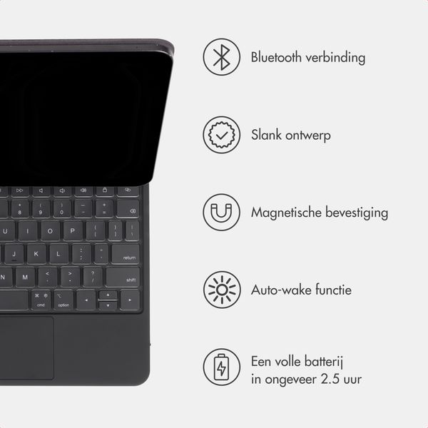 Accezz Magnetic Bluetooth Keyboard Apple iPad Pro 11 (2025) M5 / (2024) M4 - QWERTY / NL - Zwart