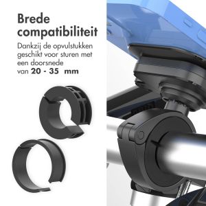 Accezz EasyLock telefoonhouder fiets - inclusief hoesje iPhone 15 Pro - Aluminium - 360 graden draaibaar - Zwart