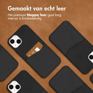 Accezz Premium Leather Card Slot Backcover iPhone 14 Plus - Zwart