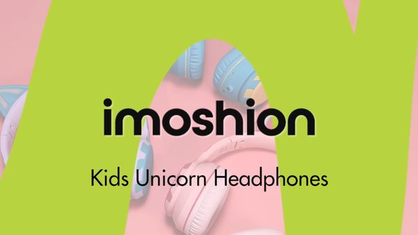 imoshion Draadloze Kinderkoptelefoon Unicorn LED Light - Decibelbegrenzer - Met AUX kabel - Lavender Lilac / Soft Blue