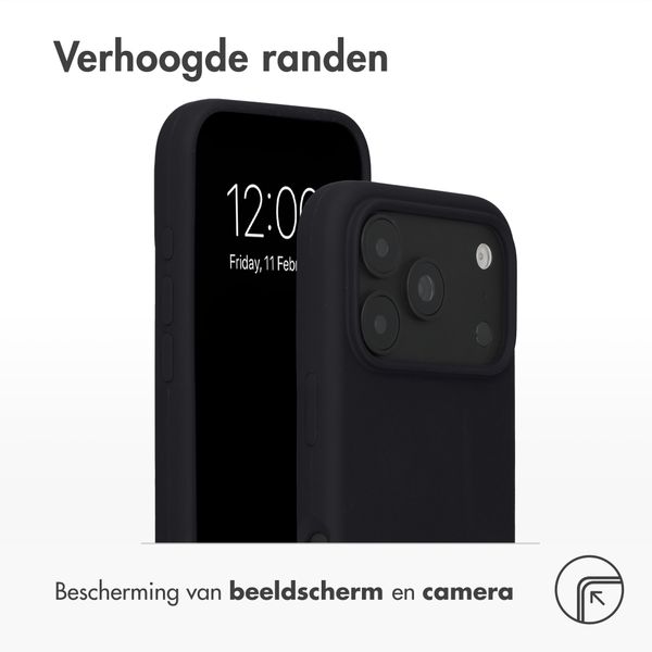 Accezz Liquid Silicone Backcover met MagSafe Apple iPhone 18 Pro / 17 Pro - Zwart