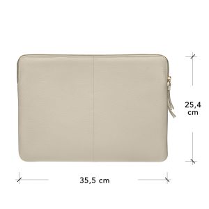 dbramante1928 Paris+ Sleeve - Laptop hoes 14 inch - Echt leer - MacBook Pro 14 inch - Sand Dune