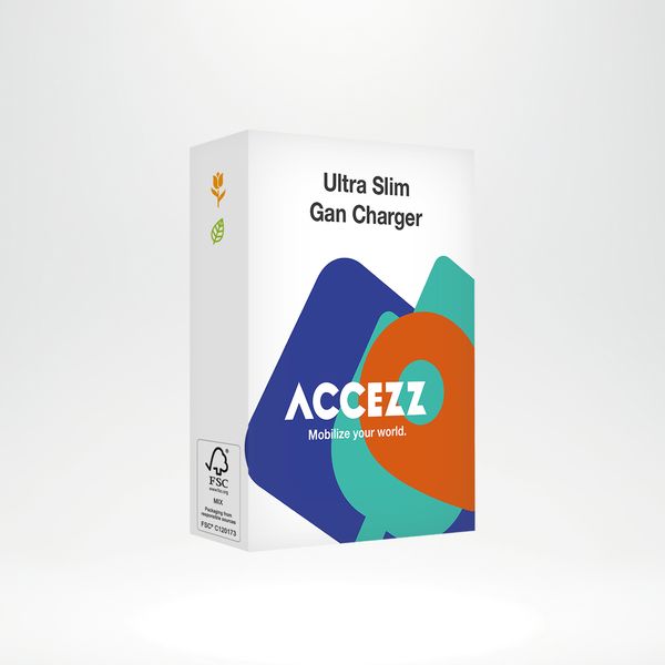 Accezz Ultra Slim GaN Oplader - USB-C + USB-A - 45W - Zwart