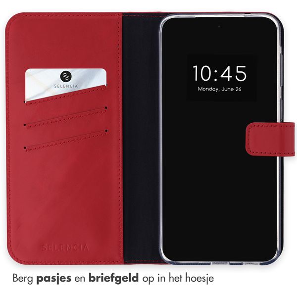 Selencia Echt Leren Bookcase Samsung Galaxy A57 (5G) - Rood