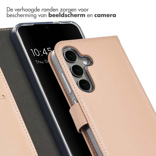 Selencia Echt Leren Bookcase Samsung Galaxy S25 - Dusty Pink
