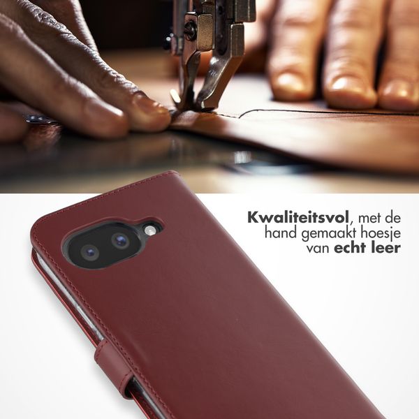 Selencia Echt Leren Bookcase Google Pixel 10a - Burgundy