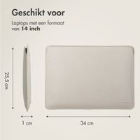 Accezz Leather Laptop hoes Apple MacBook 14 inch - Laptopsleeve - Beige