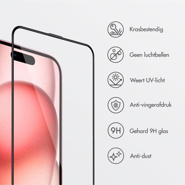 Accezz Gehard Glas Screenprotector + Applicator iPhone 16 / 15