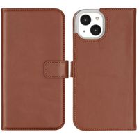 Selencia Echt Lederen Bookcase Apple iPhone 14 - Lichtbruin