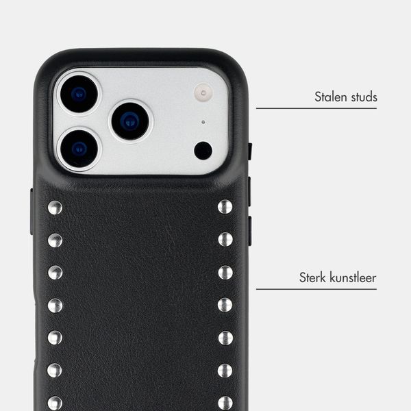 Selencia Studs Backcover met MagSafe Apple iPhone 17 Pro - Velvet Black