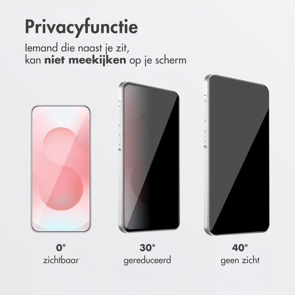 Accezz Gehard Glas Privacy Screenprotector + Applicator Samsung Galaxy S26