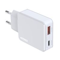 Accezz Ultra Slim GaN Oplader - USB-C + USB-A - 45W - Wit