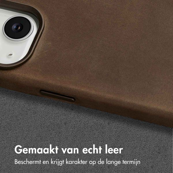 Accezz Vintage Leather Magsafe Backcover iPhone 14 - Rustic Brown