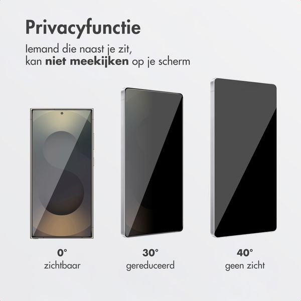 Accezz Gehard Glas Privacy Screenprotector + Applicator Samsung Galaxy S26 Ultra
