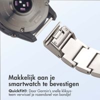 Accezz Mat Titanium bandje voor de Garmin Quickfit 22mm - Zilver