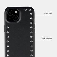 Selencia Studs Backcover met MagSafe Apple iPhone 15 - Velvet Black