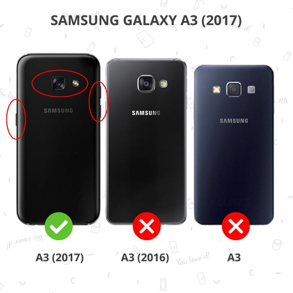Accezz Wallet Softcase Bookcase Samsung Galaxy A3 (2017) - Zwart