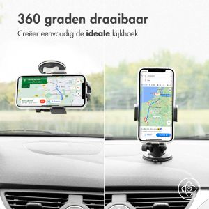 Accezz Telefoonhouder auto - Draadloze oplader - Dashboard en voorruit - Zwart