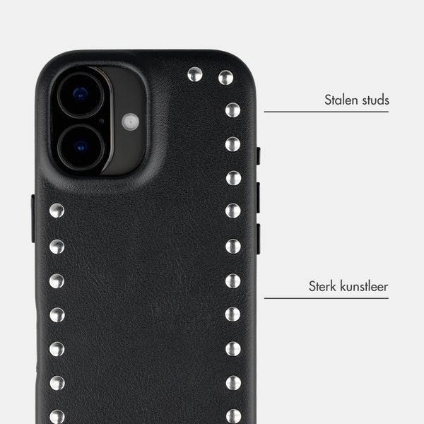 Selencia Studs Backcover met MagSafe Apple iPhone 17 - Velvet Black