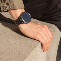 Accezz Mat Titanium bandje  - Garmin 22 mm aansluiting - Zwart