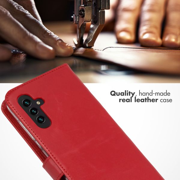 Selencia Echt Leren Bookcase Samsung Galaxy A13 (5G) / A04s - Rood