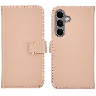 Selencia Echt Leren Bookcase Samsung Galaxy S25 - Dusty Pink