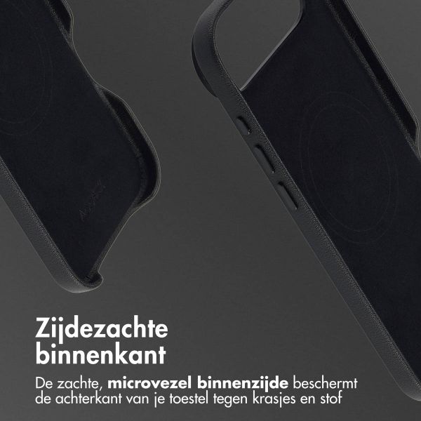 Accezz Accezz iPhone Air Echt Leren hoesje inclusief MagSafe Wallet - Onyx Black