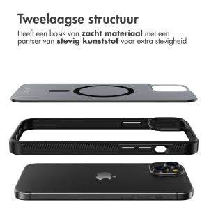 Accezz Rugged Frosted Backcover met MagSafe iPhone 15 Plus - Zwart