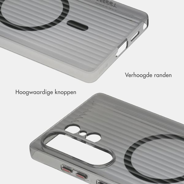 Accezz Lite Backcover met MagSafe | Fluted | Samsung Galaxy S25 Ultra - Smokey Clear
