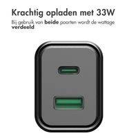 Accezz Power Plus Wall Charger - Oplader USB-C & USB aansluiting - Power Delivery - 33W - Zwart