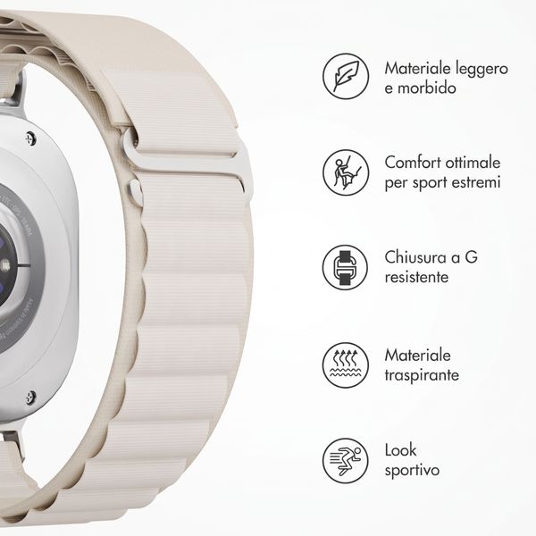 Accezz Nylon Alpine bandje Samsung Galaxy Watch Ultra 2 (2026) / Ultra (2024/2025) - Sterrenlicht