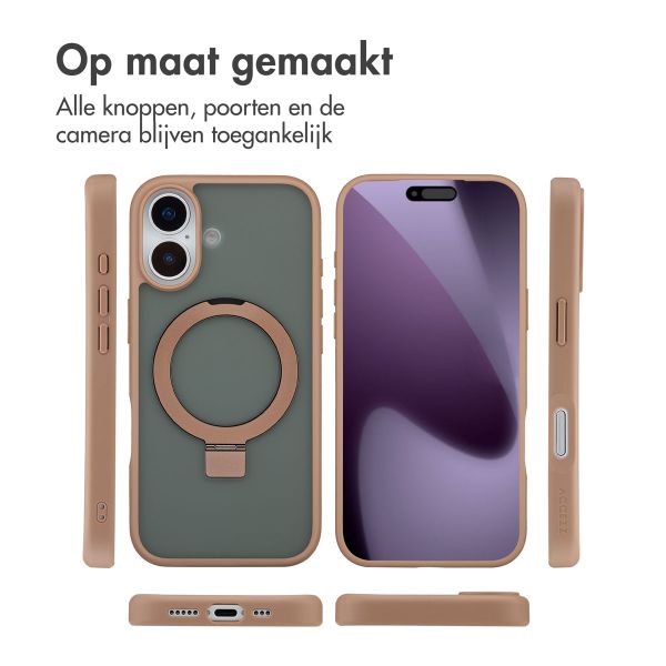 Accezz Ring Stand Backcover met MagSafe Apple iPhone 17 - Bruin