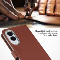 Selencia Echt Lederen Bookcase Samsung Galaxy S25 Edge - Lichtbruin