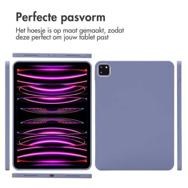 Accezz Liquid Silicone Backcover met penhouder iPad Pro 11 (2018/2020/2021/2022) - Lila