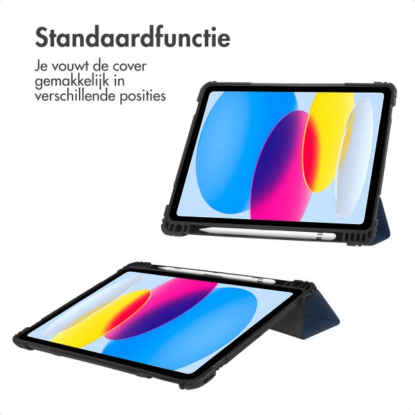 Accezz Rugged Trifold Bookcase Apple iPad 11 (2025) 11 inch A16 / iPad 10 (2022) 10.9 inch - Donkerblauw