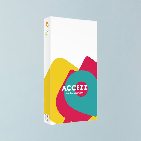 Accezz Uittrekbare Kabel met Karabijnhaak en Telefoonpad - Zwart