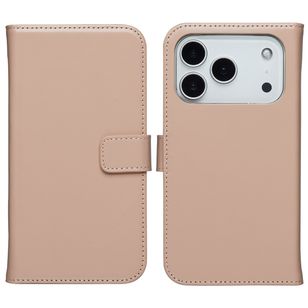Selencia Echt Leren Bookcase Apple iPhone 17 Pro - Dusty Pink