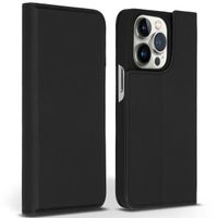 Accezz Premium Leather Slim Bookcase Apple iPhone 14 Pro - Zwart