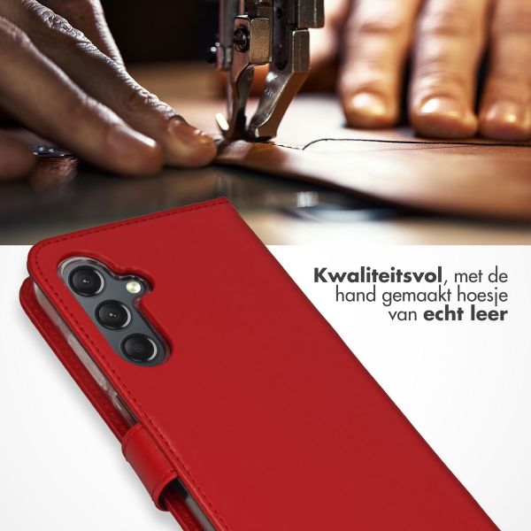 Selencia Echt Leren Bookcase Samsung Galaxy A25 (5G) - Rood
