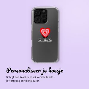 Gepersonaliseerd hoesje met hartje iPhone 16 Pro - Transparant