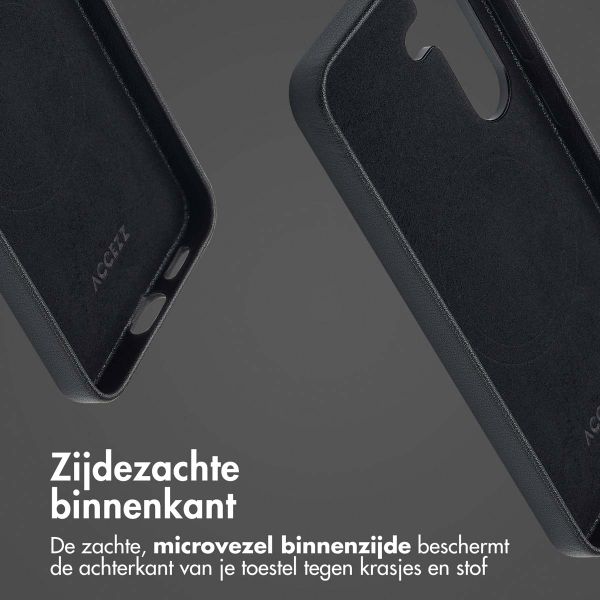 Accezz Echt leren hoesje + MagSafe Wallet Samsung Galaxy S25 Plus - Onyx Black