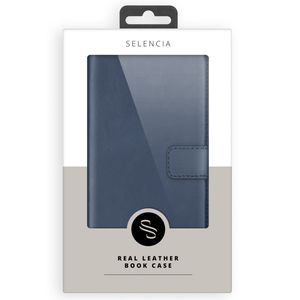 Selencia Echt Lederen Bookcase Samsung Galaxy S21 Plus - Blauw