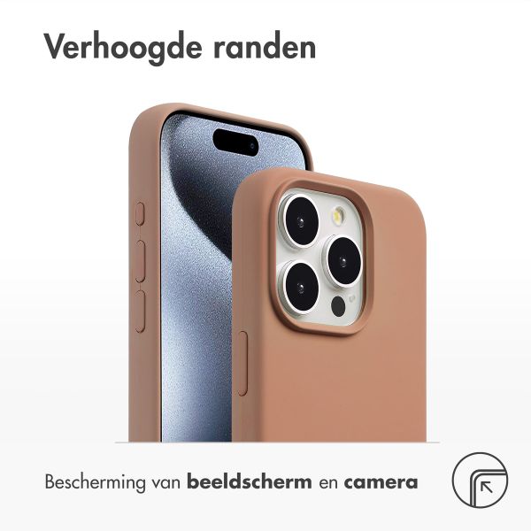 Accezz Liquid Silicone Backcover met MagSafe Apple iPhone 15 Pro - Light Brown